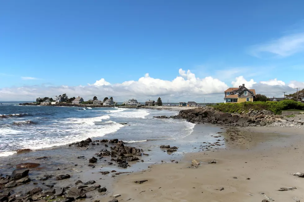 Houses along the beach at Kennebunkport, Maine.